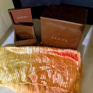 Vintage Gucci evening wear shawl with gold undertone